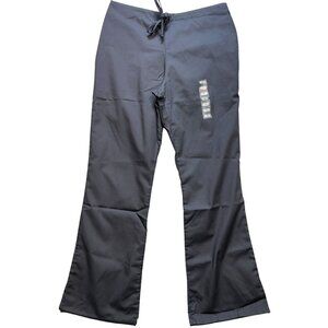 Cherokee Women's Workwear Flare Leg Drawstring Scrub Pants Size S Charcoal Gray